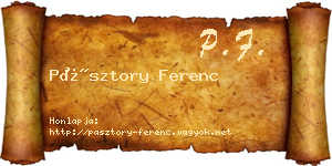 Pásztory Ferenc névjegykártya