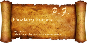 Pásztory Ferenc névjegykártya