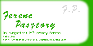 ferenc pasztory business card